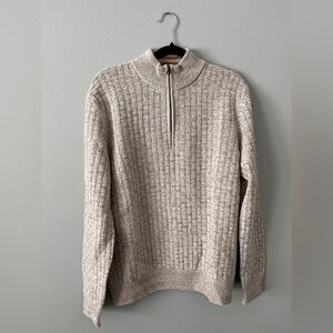 Billy Reid Men's Half-Zip Textured Sweater - Cream